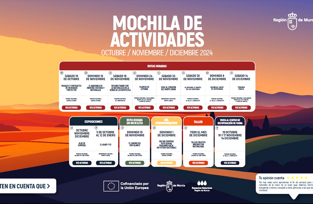 La “Mochila de actividades” lleva a Sierra Espuña la actividad “Paisajes y contrastes de un bosque protector”